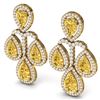 Image 2 : 27.85 CTW Royalty Canary Citrine & VS Diamond Earrings 18K Yellow Gold - REF-409K3R - 39374