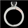 Image 2 : 1.4 CTW Certified Vs Black Diamond Solitaire Ring Two Tone 10K White & Rose Gold - REF-70M2F - 35298
