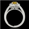 Image 2 : 1.55 CTW Certified Si Fancy Intense Yellow Diamond Solitaire Halo Ring 10K White Gold - REF-174R5K -