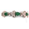 Image 1 : 24.8 CTW Royalty Emerald & VS Diamond Bracelet 18K Rose Gold - REF-472N8Y - 38731