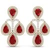 Image 1 : 29.23 CTW Royalty Designer Ruby & VS Diamond Earrings 18K Yellow Gold - REF-509H3W - 39365