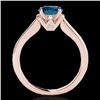 Image 2 : 1.5 CTW SI Certified Fancy Blue Diamond Solitaire Ring 10K Rose Gold - REF-174X5T - 34931