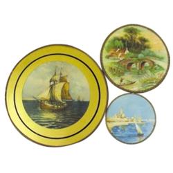 Flue covers (3): water scenes, 2 smal...