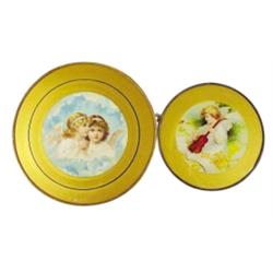 Flue covers (2): angels, nice pastel ...