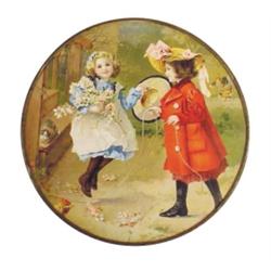 Flue cover, girls jumping rope in bea...