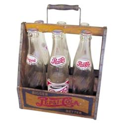 Double dot Pepsi-Cola 6 pack wooden c...