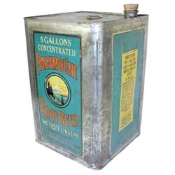 Paramount Root Beer 5 gal. syrup tin-...