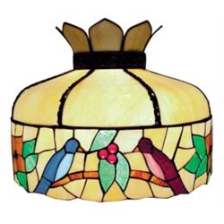 Stained glass lamp, curved glass top,...