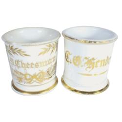Shaving mugs (2): signed C.G. Henders...