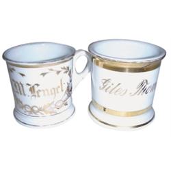 Shaving mugs (2): signed Giles Thomas...