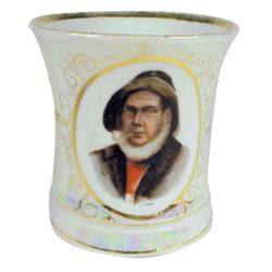 Shaving mug, luster finish w/handpain...