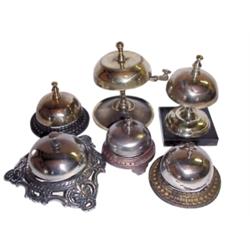 Hotel call bells (6): 5 CI & 1 brass,...