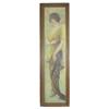 Image 1 : Framed yardlong print, lady in yellow...