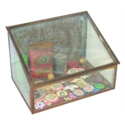 Small metal framed glass showcase w/s...