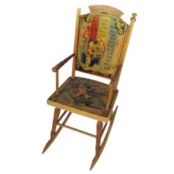 Child's Spelling Chair, wood w/paper ...