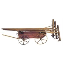 Child's wooden toy wagon, 32" L & 3 N...