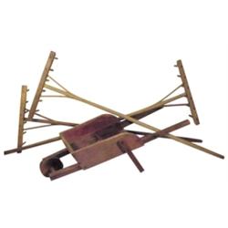 Child's wooden toy wheelbarrow, 25" L...