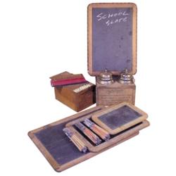 Child's school slates (4), NOS boxes ...