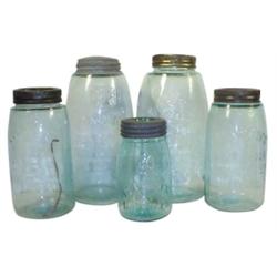 Mason fruit jars (5): 2-2 qt. jars-18...