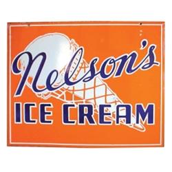Nelson's Ice Cream porcelain sign, co...