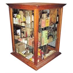 Oak countertop display case, 1 side g...