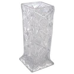 Square pressed glass straw holder, fl...