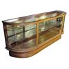 Image 1 : Curved floor display case, oak & glas...