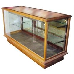 Floor display case, oak & glass, beve...