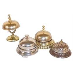 Hotel bells (4): marble base, nickel ...