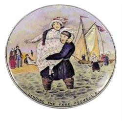 Prattware potlid w/base, Landing the ...