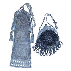 Whiting & Davis silver mesh purse w/m...