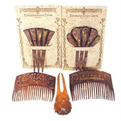 Tortoiseshell combs, 2 NOS Tut-Ankh-A...