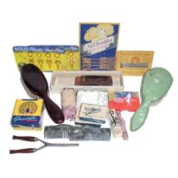 Hair curlers, hair pins, combs & brus...