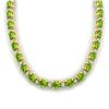 Image 1 : 46.5 CTW Peridot & VS/SI Certified Diamond Eternity Necklace 10K Yellow Gold - REF-275X3R - 29430