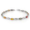 Image 1 : 3.0 CTW Multi-Color Sapphire Bracelet 10K White Gold - REF-47A3V - 10708