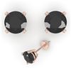 Image 2 : 1.0 CTW Black Diamond Stud Designer Earrings 18K Rose Gold - REF-41M6F - 32267