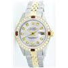 Image 2 : Rolex Ladies Two Tone 14K Gold/SS, Diam Dial & Diam/Ruby Bezel, Sapphire Crystal - REF-434X6Y