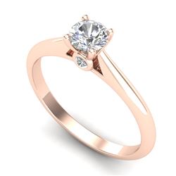 0.40 CTW VS/SI Diamond Solitaire Art Deco Ring 18K Rose Gold - REF-58A2V - 37278