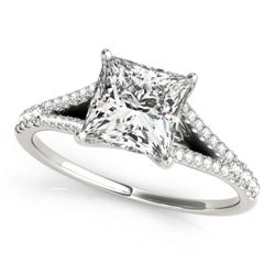 0.81 CTW Certified VS/SI Princess Diamond Solitaire Ring 18K White Gold - REF-121V3Y - 27942