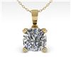 Image 1 : 0.50 CTW VS/SI Cushion Diamond Designer Necklace 14K Yellow Gold - REF-85Y8X - 38414
