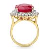 Image 2 : 13.12 CTW Ruby & Diamond Ring 14K Yellow Gold - REF-126M9F - 12943