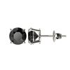 Image 2 : 1.61 CTW Fancy Black VS Diamond Solitaire Stud Earrings 10K White Gold - REF-36M2F - 36612
