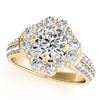 Image 2 : 3.03 CTW Certified VS/SI Diamond 2Pc Wedding Set Solitaire Halo 14K Yellow Gold - REF-623M3F - 31111