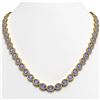 Image 1 : 31.96 CTW Tanzanite & Diamond Necklace Yellow Gold 10K Yellow Gold - REF-604M2F - 40411