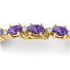 Image 4 : 19.7 CTW Amethyst & VS/SI Certified Diamond Eternity Bracelet 10K Yellow Gold - REF-104M2F - 29359