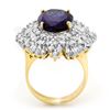 Image 2 : 13.25 CTW Tanzanite & Diamond Ring 14K Yellow Gold - REF-578M4F - 13425