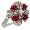 Image 2 : 1.58 CTW Ruby & Diamond Ring 14K White Gold - REF-43K3W - 10844