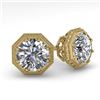 Image 1 : 1.05 CTW Certified VS/SI Diamond Stud Earrings 18K Yellow Gold - REF-168M2F - 35953