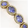 Image 4 : 21.35 CTW Tanzanite & Diamond Bracelet Yellow Gold 10K Yellow Gold - REF-353M6F - 40612