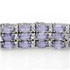 Image 2 : 18.26 CTW Tanzanite & Diamond Bracelet 14K White Gold - REF-396M9F - 11656